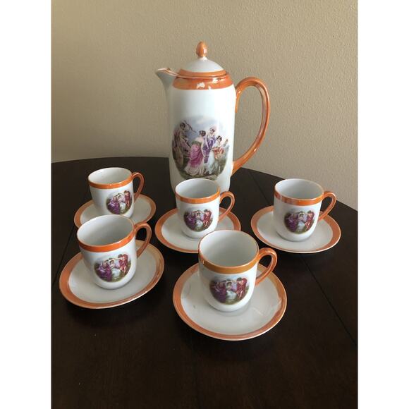 Antique J B & W Hot Chocolate Set - Picture 1 of 5